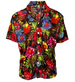 Blomstret Hawaiiskjorte Sort