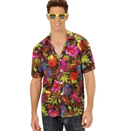 Blomstret Hawaiiskjorte Sort