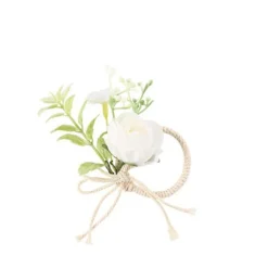 Blomst Servietring Hvid/Grøn