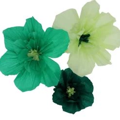 Crepe Papirblomster Grøn Mix