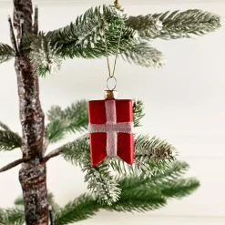 Dansk Flag Juleophæng Rød/Hvid