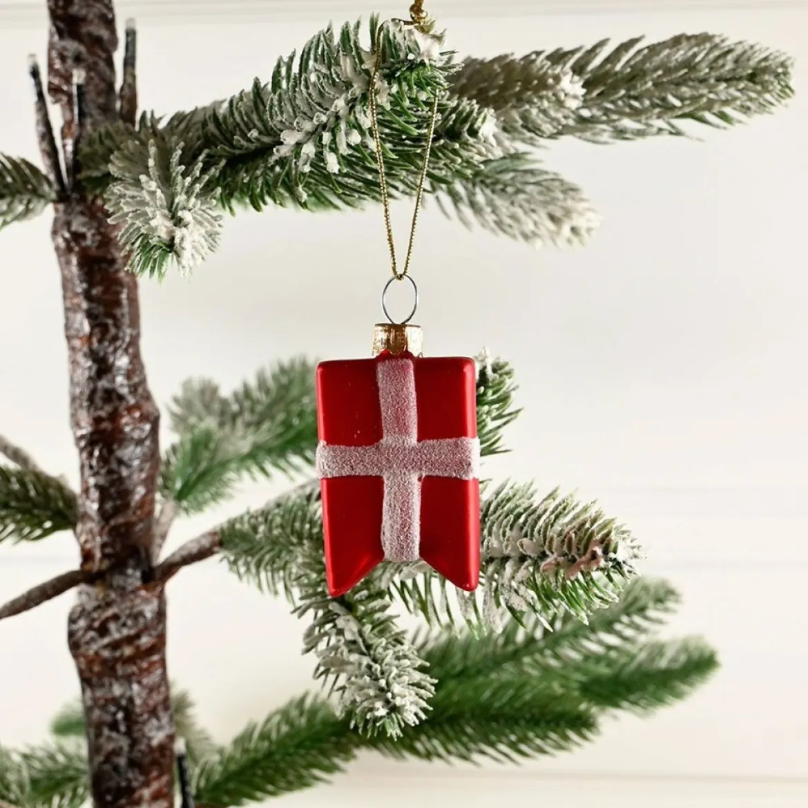 Dansk Flag Juleophæng Rød/Hvid