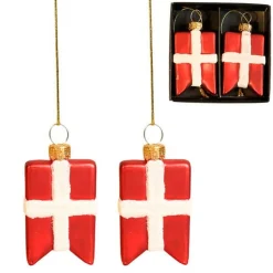 Dansk Flag Juleophæng Rød/Hvid