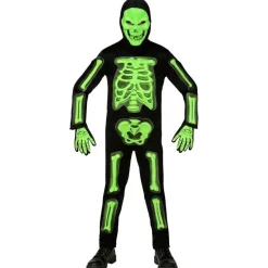 3D Grøn Skelet Børnekostume