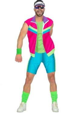 80'er Aerobic Sæt Kostume Neon