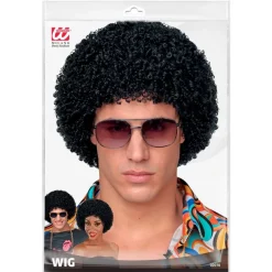 70'er Afro Paryk Sort