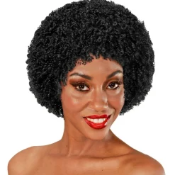 70'er Afro Paryk Sort