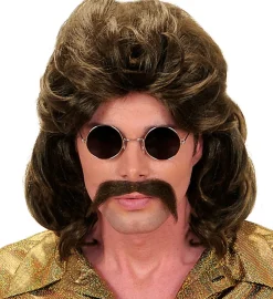 70'er Hår & Skæg Brun
