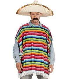 Farverig Poncho