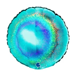 Glitter Rund Folieballon Tiffany Turkis