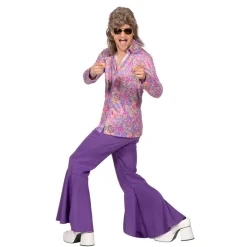 Hippie Blomstret Skjorte Lilla