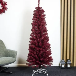 Kunstigt BLING Juletræ Mørkerød 180 x 68 cm Klasse C