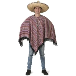Mexicansk Poncho Kostume Lilla