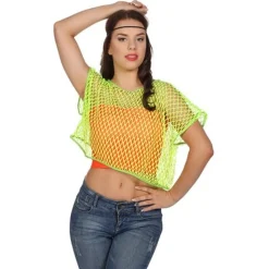Neongrøn Netbluse