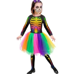Neon Skelet Kjole Børnekostume