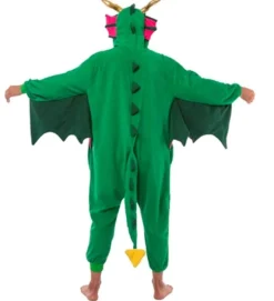 Plysset Drage Kostume Grøn