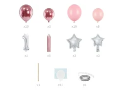 1 År Ballonfigur Lyserød
