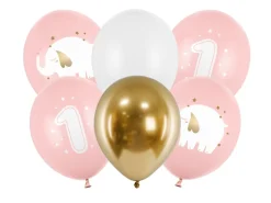 1 Års Fødselsdag Ballon Mix Lyserød