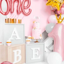 1 Års Krone Folieballon Lyserød
