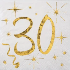 30 Års Servietter Guld