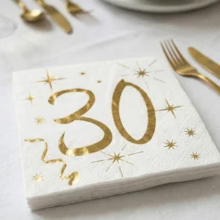 30 Års Servietter Guld