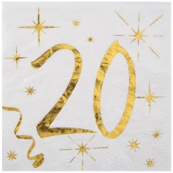 20 Års Servietter Guld