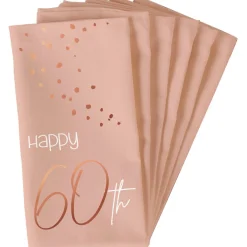 60 Års Servietter Lush Blush