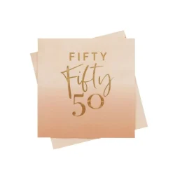 50 Års Servietter Rosa