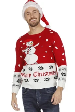 Snemand Julesweater Rød