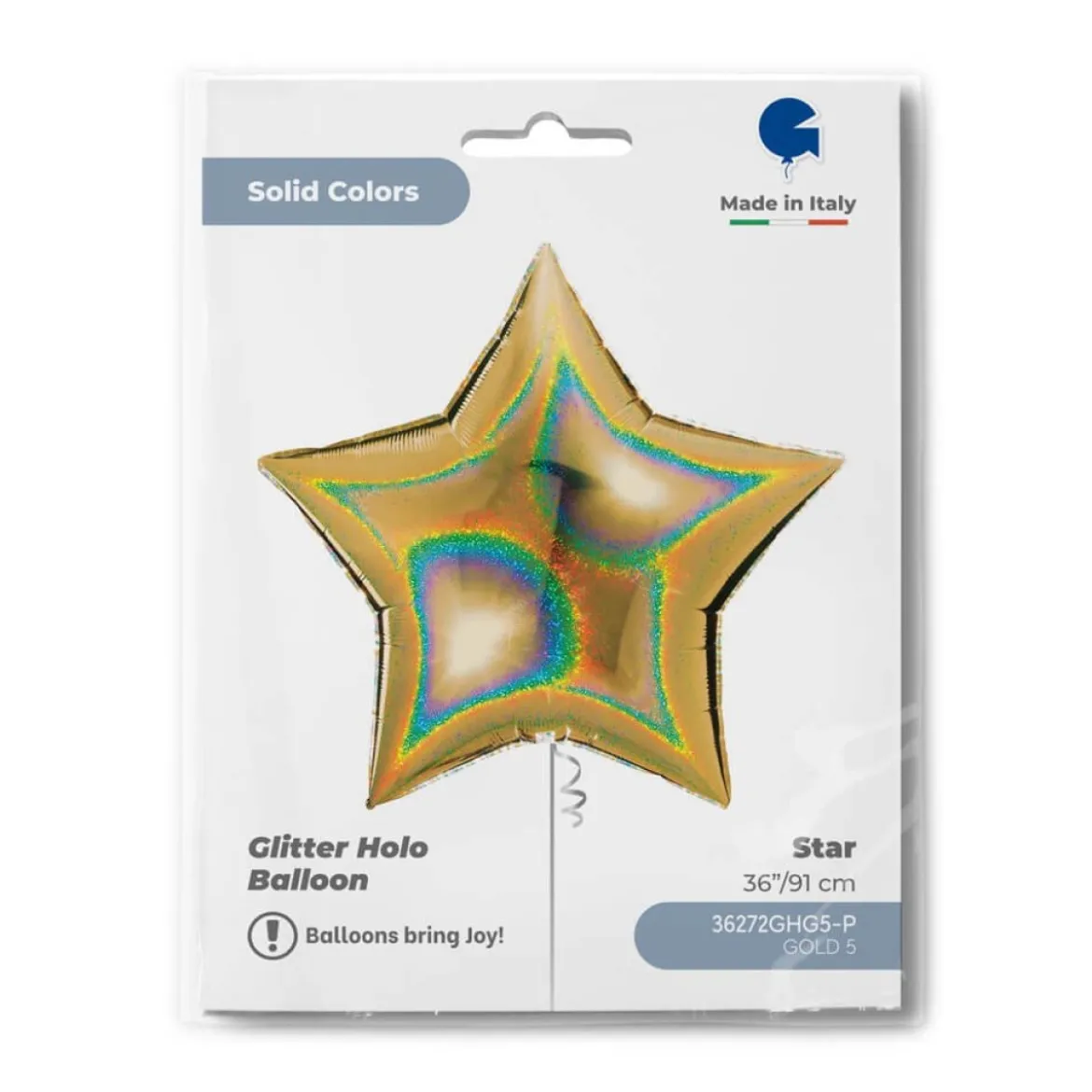 Stjerne Folieballon Holografisk Guld
