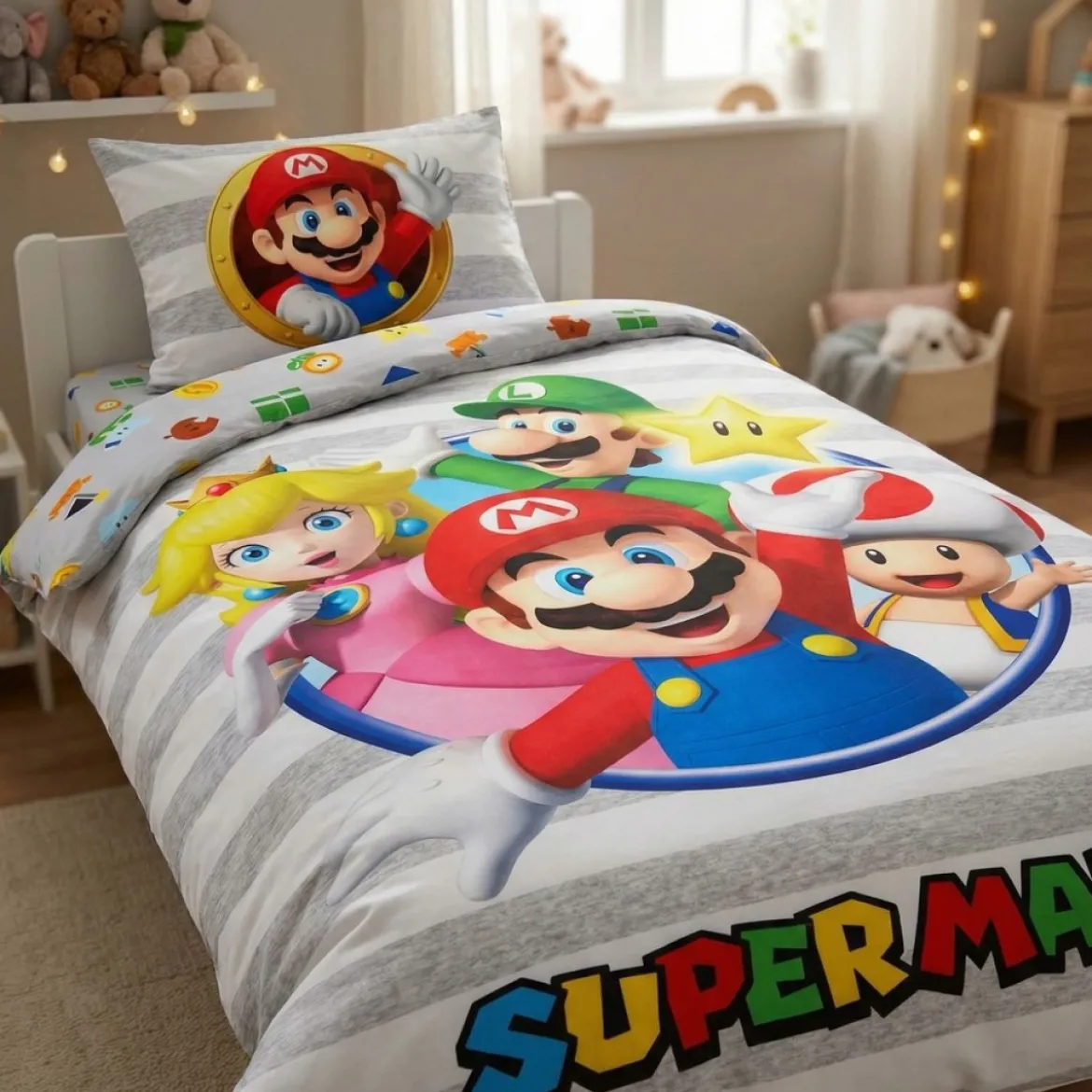Super Mario® Stribet Sengetøj