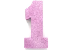 1-tal Bordpynt Glitter Lyserød