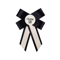 18th Birthday Medaljerosette Sort/Hvid